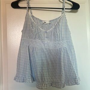 Blue Gingham Tank Top
